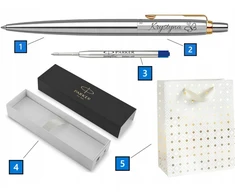 PARKER tušinukas su graviravimu Jotter Steel Paauksuota dovana Puikiai tinka Mgr