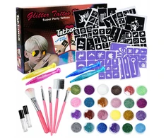 pasidaryk pats blizgučių tatuiruočių rinkinys šablonai žymekliai vaikams Click4Toys įvairiaspalvis