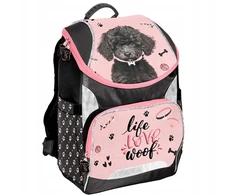 Paso BACKPACK rožinė aukščiausios kokybės mokyklinė kuprinė Juodas Dog | Mergaitei