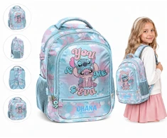 Paso Kuprinė SZKOLNY MŁODZIEŻOWY DWUKOMOROWY LILO&amp;STITCH DLA DZIEWCZYNKI