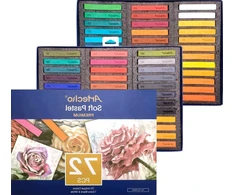 PASTELĖS KREIDOS RINKINYS IŠ 72 VIENŲ 70 SPALVŲ FLUORESCENTINIS Kvadratas
