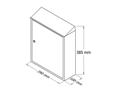 Pašto dėžutė PD 900, 385 x 290 x 100 mm, juodos sp.