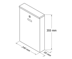 Pašto dėžutė PD 955, 355 x 240 x 50 mm, antracito sp.