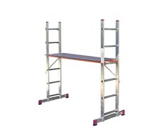 Pastolinės kopėčios KRAUSE, aliumininės, universalios, 2 x 6, darbinis aukštis - 375 cm
