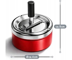 Pasukama metalinė peleninė 9 cm su dangteliu, kad sumažintų kvapus