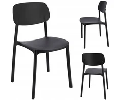 PATOGI plastikinė LARA virtuvės valgomojo kėdė, juoda JUMIhome