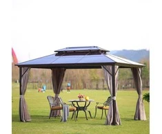 Home4you Pavėsinė Gazebo SUNSET 3x4x2/2,7m, ruda spalva