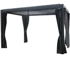 Home4you Pavėsinė MIRADOR 3x3x2,5m Tamsiai Pilka Su užuolaidomis