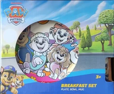 Paw Patrol Pusryčių rinkinys, porcelianinė lėkštė, dubuo, puodelis. Porcelianas