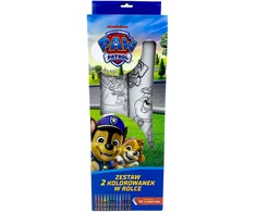 Paw Patrol Rinkinys iš 2 spalvinimo puslapių 12 žymeklių rulone