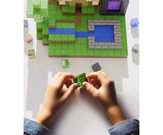PD 200vnt + 3 figūrėlės MAGNETINIAI BLOKAI MONTESSORI KUBO DĖŽĖ TNT
