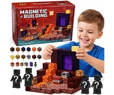 PD MAGNETINIAI KONSTRUKCINIAI BLAKAI PORTALAS kubai 128 ELEMENTAI + 4 SUNGRIAI