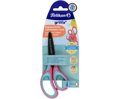 Pelikan Griffix ergonomiškos mokyklinės žirklės dešiniarankiams, rožinės spalvos