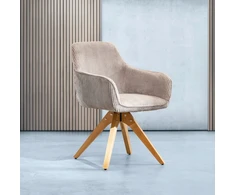 PEMA ruda velvetinė pasukama kėdė 56x60x82 cm HOMLA