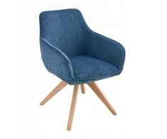 PEMA tamsiai mėlyna velvetinė pasukama kėdė 56x60x82 cm HOMLA