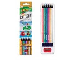 Penmate metalinės kreidelės, 6 spalvų, juodo medžio, su drožtuku