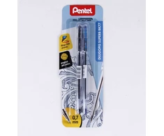 Pentel Bk77 rašiklis: 2 vnt. (juodas, mėlynas), 0.7mm, 1700m rašymo linija