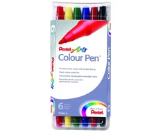 Pentel S360 markeriai, 6 spalvų, lengvai nuplaunami