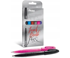 Pentel Touch Pen kaligrafijos rinkinys, 6 spalvų