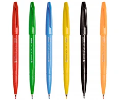 Pentel Touch Pen rinkinys, 6 spalvų, kaligrafijai