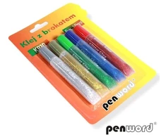Polsirhurt Penword Klej su brokatem 5 kolorów x 10 ml.