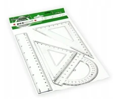 Penword Rinkinys geometryczny 4 elementowy linijka ekierka kątomierz 20cm Pen PSH1220