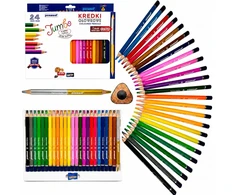 Penword Trikampės pieštukų kreidelės, STORIOS, 24 spalvos + AUKSAS/SIDABRAS + NEMOKAMAS galąstuvas