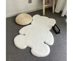 Perfectlife DYWANIK W KSZTAŁCIE MISIA MIĘKKI DUŻY 75cm / 105cm Baltas