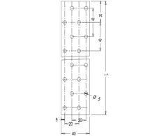 Perforuota plokštelė Arras 40x160x2mm cinkuota