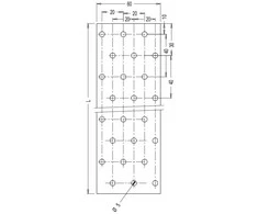Perforuota plokštelė Arras 60x120x2mm cinkuota