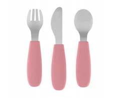 PETITE&amp;MARS Dusty Rose nerūdijančio plieno vaikiški stalo įrankiai