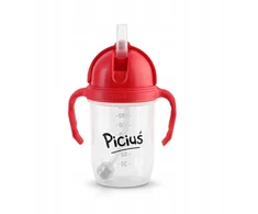 Piciuś Bidon niekapek vaikams su obciążaną słomką 240 ml 6m+ MALINOWY