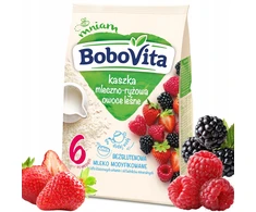 PIENO IR RYŽIŲ GRUPĖ BOBOVITA, MIŠKO VAISIAI PO 6 MĖNESIŲ 230g