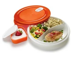 Pietų dėžutė Clever Rotho 260x260x48mm/1.2L balta/raudona