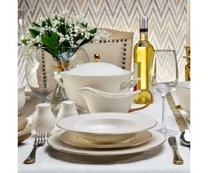 Pietų lėkštė E Clat Gold Quality Ceramics 27 cm balta