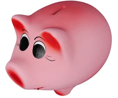 Pink DEKORATYVINĖ KERAMINĖ PIGGY BOX XL Rožinis 16x23 Lenkijos gamybos