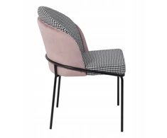 Pink OSWALD KĖDĖ svetainei, valgomajam, skalikas DUSTY Rožinis aksominio audinio raštas