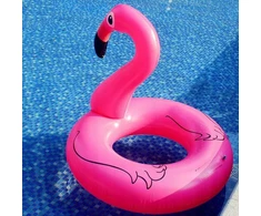 Pink PRIPUČIAMAS FLAMINGO PLAUKIMO VANDENS ŽIEDAS 90 CM Rožinis XXL