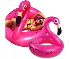 Pink PRIPUČIAMAS FLAMINGO PLAUKIMO VANDENS ŽIEDAS 90 CM Rožinis XXL