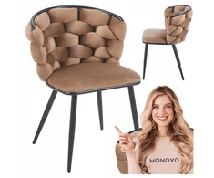 Monovo Pinta aksominė kėdė rusvai gelsvas Cappuccino Glamour Velvet Braid PLOTI 2