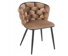 Monovo Pinta aksominė kėdė rusvai gelsvas Cappuccino Glamour Velvet Braid PLOTI 2