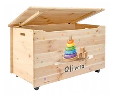 Pinus POJEMNIK SKRZYNIA NA ZABAWKI KUFER DO POKOJU DZIECKA PERSONALIZOWANY NADRUK