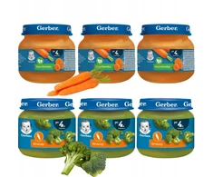 Pirmosios Daržovės Vakarienės Gerber Brokoliai Morkos nuo 4 mėnesių 6x 80 g