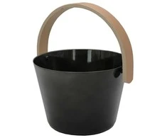 Pirties kubiliukas SAUNIA, 5 l, aliuminio, juodos sp., beržo rankenėlė