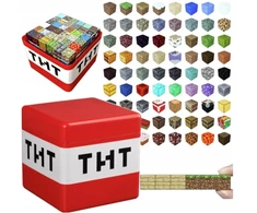 Pixele 3D magnetiniai blokai 180 elementų + figūrėlė + dėžutė