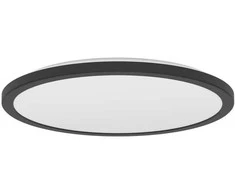Lubinis šviestuvas Plafoninis LED šviestuvas EGLO ROVITO-R IP44 18W 2700-6500K 2300lm juodas Ø39cm su pultu