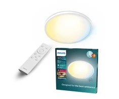 Lubinis šviestuvas Plafoninis LED šviestuvas PHILIPS VALEN 16W 2200-6500K 2000lm juodas Ø29,1x2,4cm su pultu