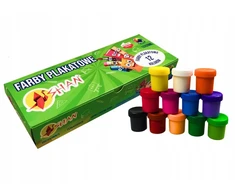 Plakatų dažai 12 spalvų 20 ml Shan