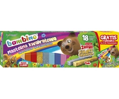 Plastelino rinkinys Bambino 18 spalvų + kilimėlis