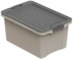Plastikinė dėžė su dangčiu Compact Eco Line 13L/39.5x27.5x18cm Cappuccino